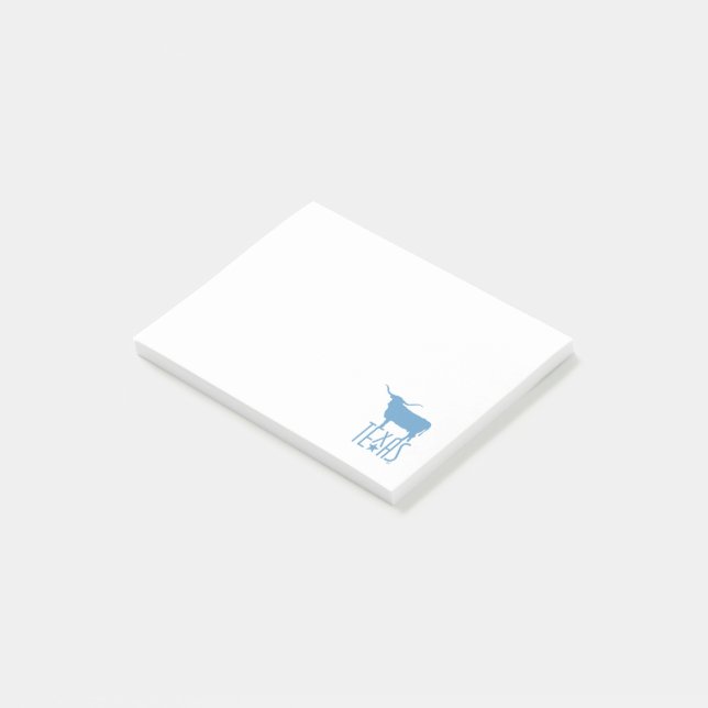 Texas, Longhorn, blå symboler Post-it Block (Vinklad)