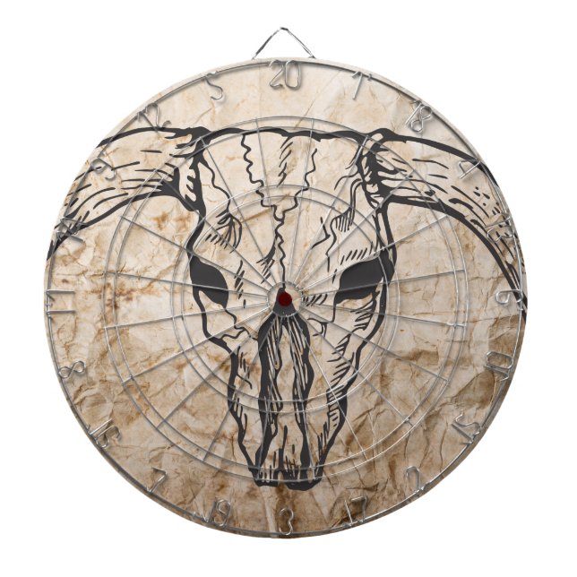 Texas Longhorn Bull Skull Darttavla (Framsidan)