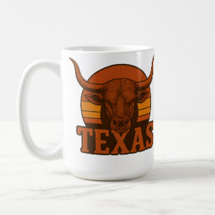 Texas Longhorn Bull Vintage Logotyp - Western Fire Kaffemugg