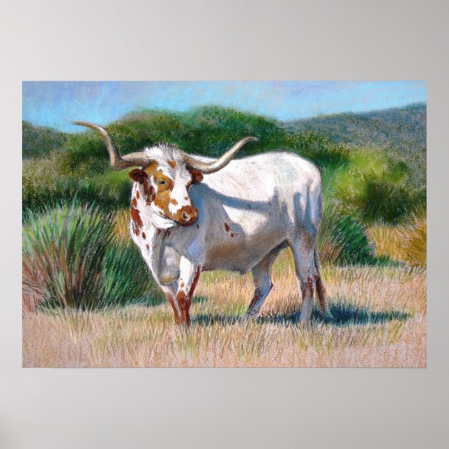 Texas Longhorn Bull Western Art Animal Poster (Framsidan)