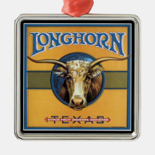 Texas Longhorn Cattle Julgransprydnad Metall