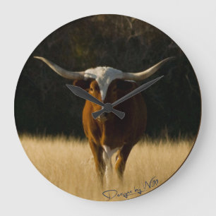Texas Longhorn Clock Stor Klocka