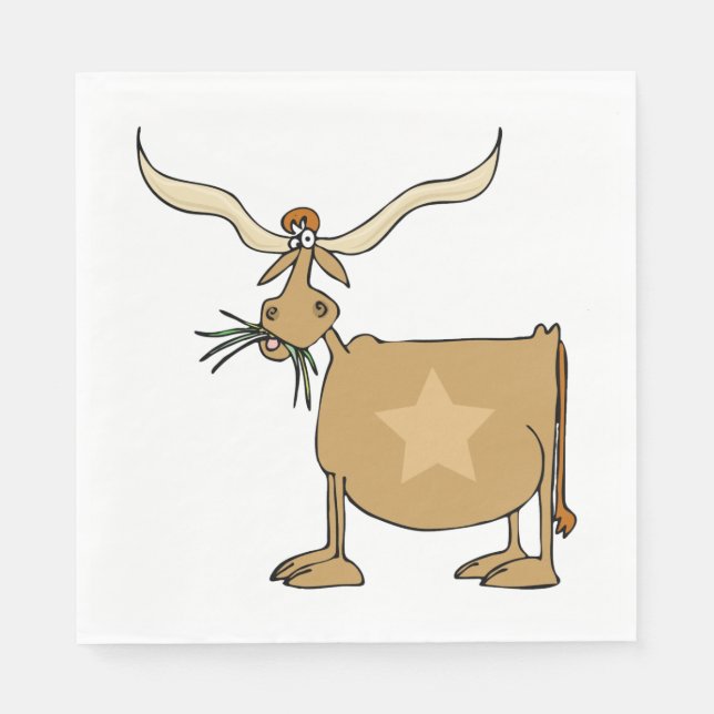 Texas Longhorn Cow Pappersservett (Framsidan)