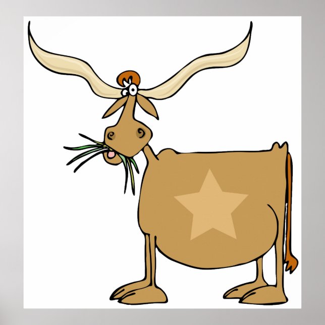Texas Longhorn Cow Poster (Framsidan)