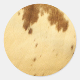 Texas Longhorn Cowhide Animal Päls Skriv ut Mönste Runt Klistermärke