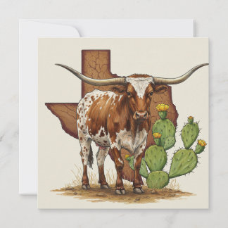 Texas Longhorn Greeting Card Julkort