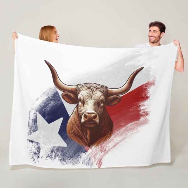 Texas longhorn ko fleecefilt (På plats)