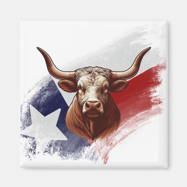 Texas longhorn ko magnet (Framsidan)