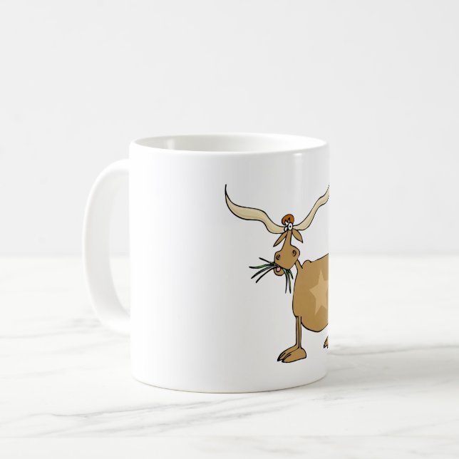 Texas Longhorn Ko med stjärna Kaffemugg (Framsida vänster)