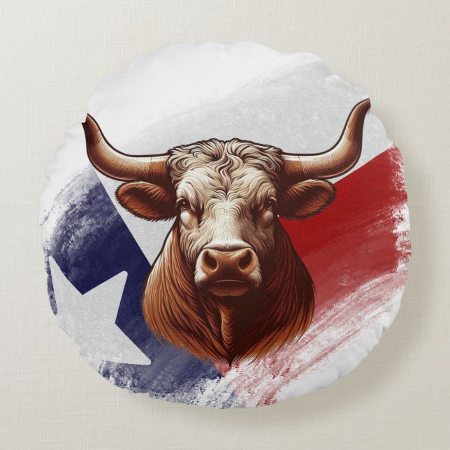 Texas longhorn ko rund kudde (Framsidan)
