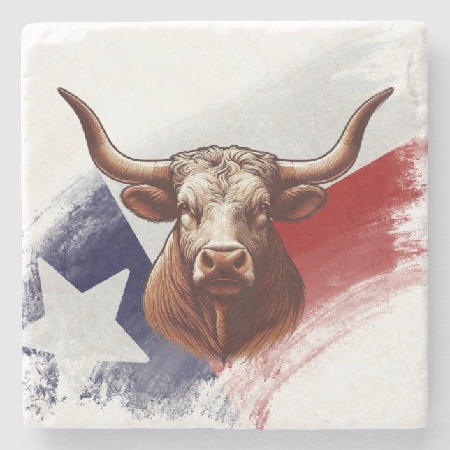 Texas longhorn ko stenunderlägg (Framsidan)