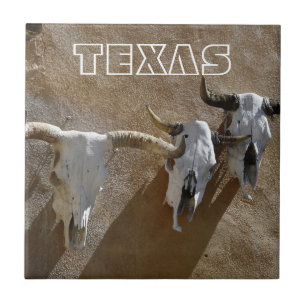 TEXAS-Longhorn Nötkranier Kakelplatta