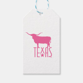 Texas, Longhorn, rosa Presentetikett