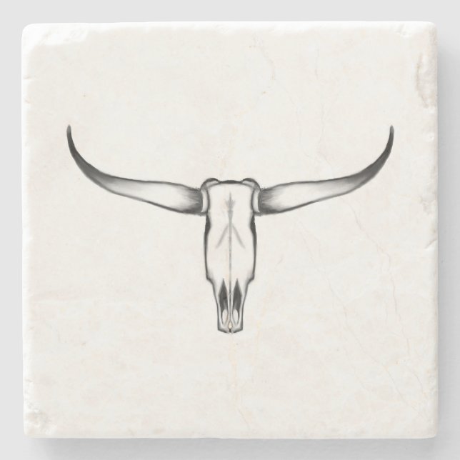 Texas Longhorn Skull Pillow Stenunderlägg (Framsidan)