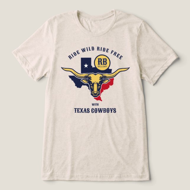Texas Longhorn T Shirt (Design Framsida)
