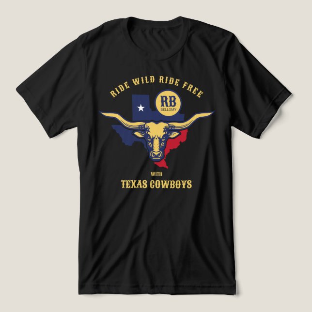Texas Longhorn T Shirt (Design Framsida)
