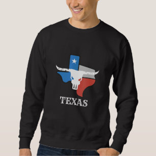 Texas Longhorn Texan Bull Lone Star State Texas Lång Ärmad Tröja