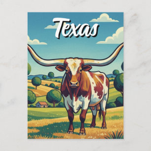 Texas longhorn vykort
