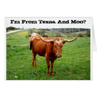Texas Longhorn with Funny Texas Say Hälsningskort