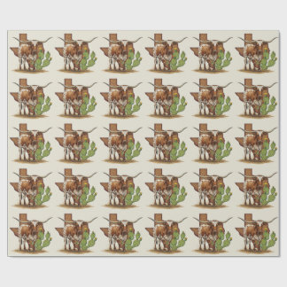 Texas Longhorn Wrapping Papper Presentpapper