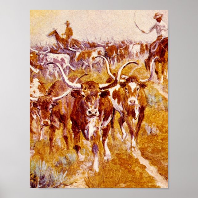 'Texas Longhorns',Olaf C.Seltzer_Underbar Work of  Poster (Framsidan)