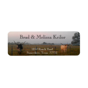 Texas Longhornsreturetiketter Returadress Etikett