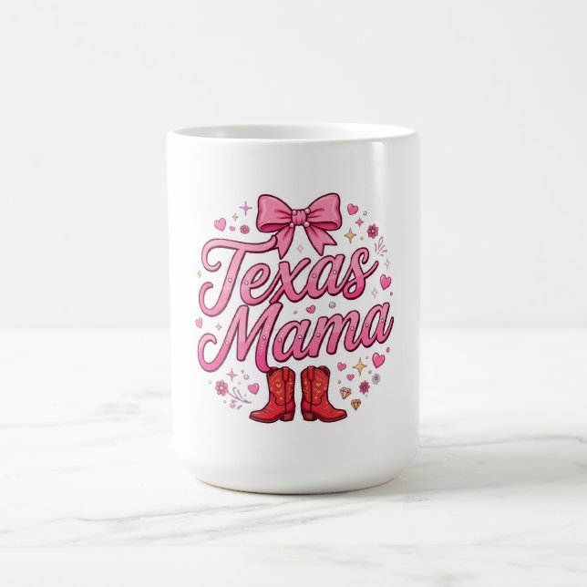Texas Mama Coquette Bow-skjorta - Rosa Bow Texas M Kaffemugg (Center)