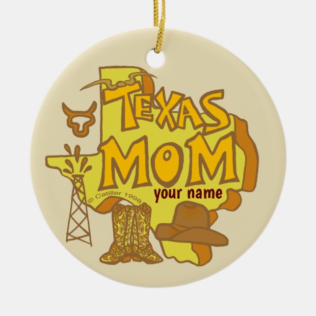Texas Mamma Julgransprydnad Keramik (Framsidan)