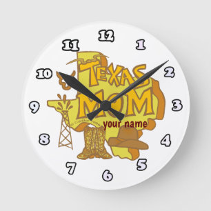 Texas Mamma Rund Klocka