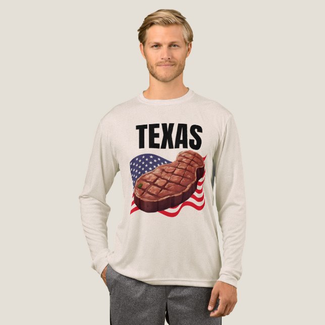 Texas Manar Bella+Canvas Långärmad T Shirt (Hel framsida)