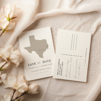 Texas Map Save the Date Template Spara Datumet