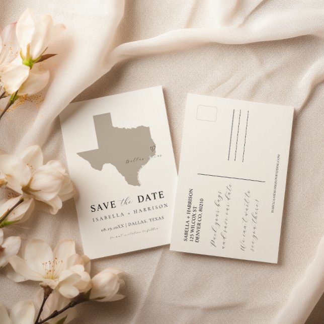Texas Map Save the Date Template Spara Datumet (Skapare uppladdad)