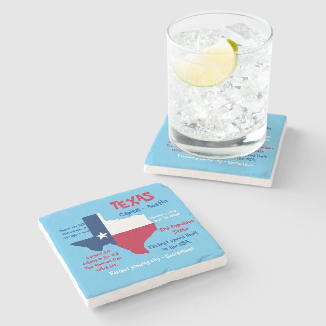 Texas Marble Stone Coaster Fantastiska Fakta Stenunderlägg (Sidan)