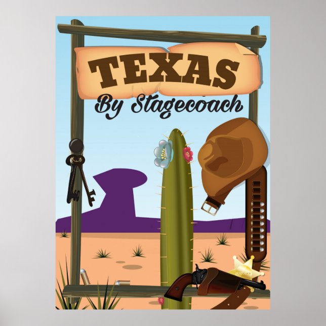 Texas med diligens poster (Framsidan)