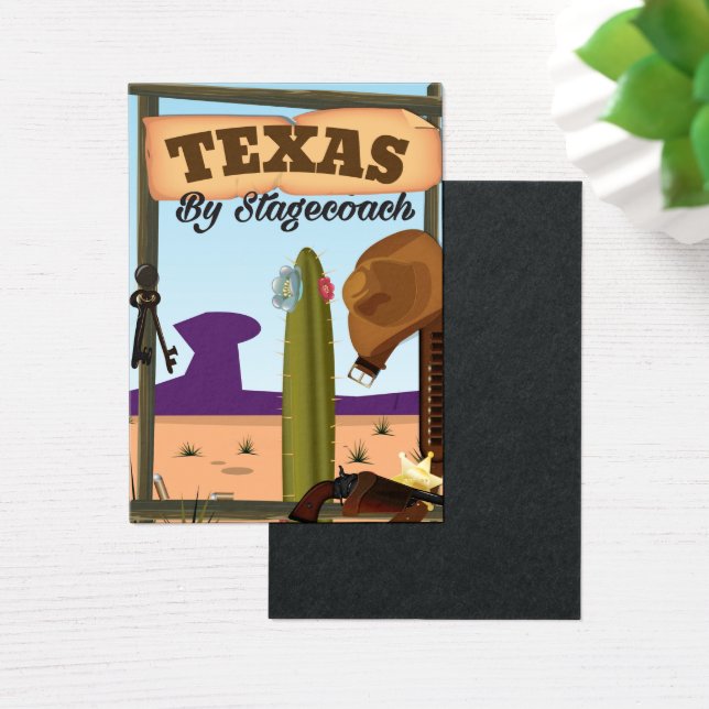 Texas med diligens visitkort (Skivbord)
