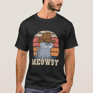 Texas Meowdy Cat Cowboy Hat Kattdjur Funny Älskare T Shirt