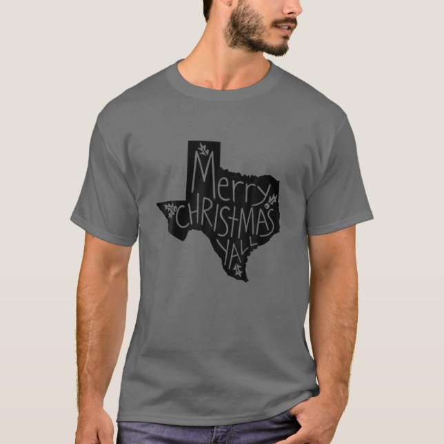 Texas Merry Christmas T Shirt (Framsida)