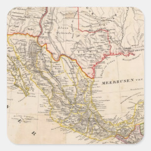 Texas Mexico Fyrkantigt Klistermärke