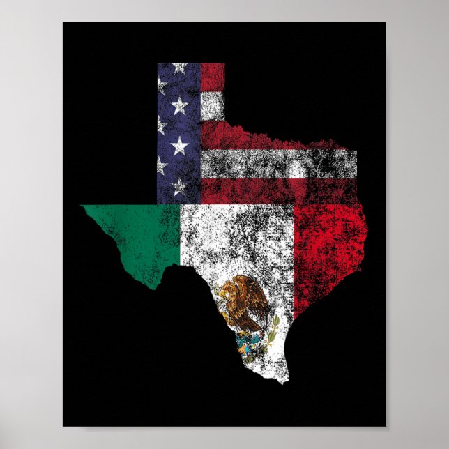 Texas Mexiko American Flagga Cinco De Mayo Mexican Poster (Framsidan)