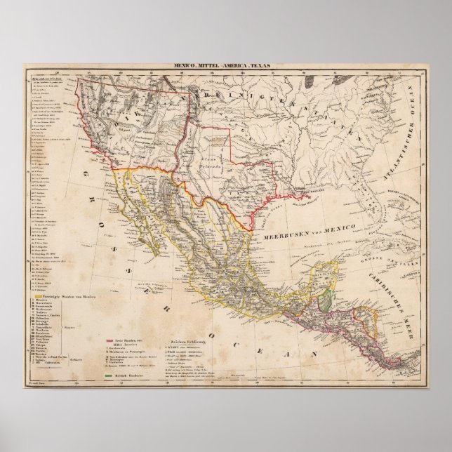 Texas, Mexiko Poster (Framsidan)