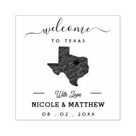 Texas Minimalist Bröllop Välkommen Stämpel