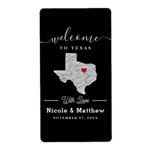 Texas Minimalist Texan Karta Bröllop Välkommen Fraktsedel