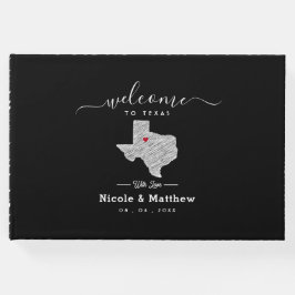 Texas Minimalist Texan Karta Bröllop Välkommen Gästböcker