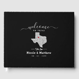 Texas Minimalist Texan Karta Bröllop Välkommen Gästböcker