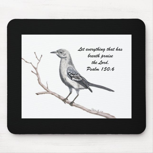 Texas Mockingbird Inspirational Mousepad Musmatta (Framsidan)