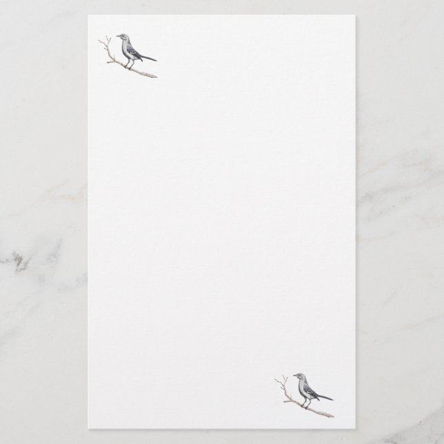 Texas Mockingbird Stationery Brevpapper (Framsida)