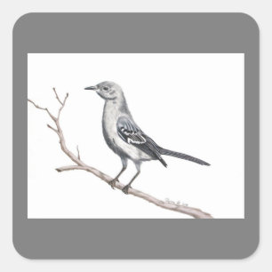 Texas Mockingbird Sticker Fyrkantigt Klistermärke