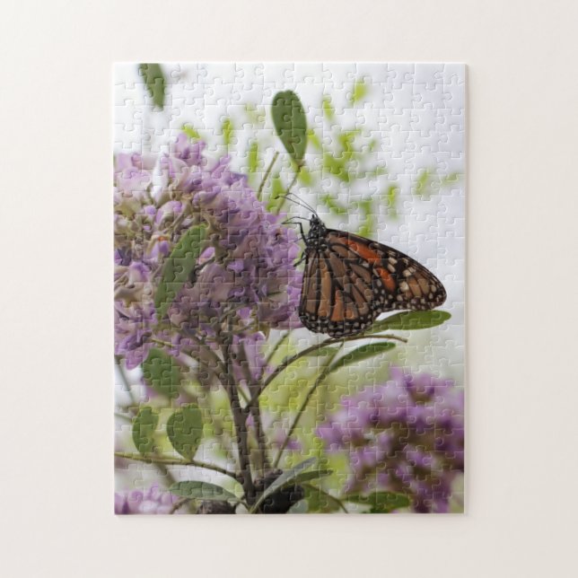 Texas Monarch Butterfly | Mountain Laurel Flower Pussel (Vertikal)