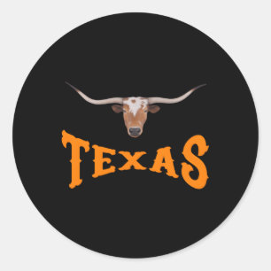 Texas Namn med Longhorn Sr's Head Runt Klistermärke