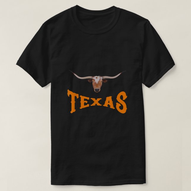 Texas Namn med Longhorn Steers Head T Shirt (Design framsida)